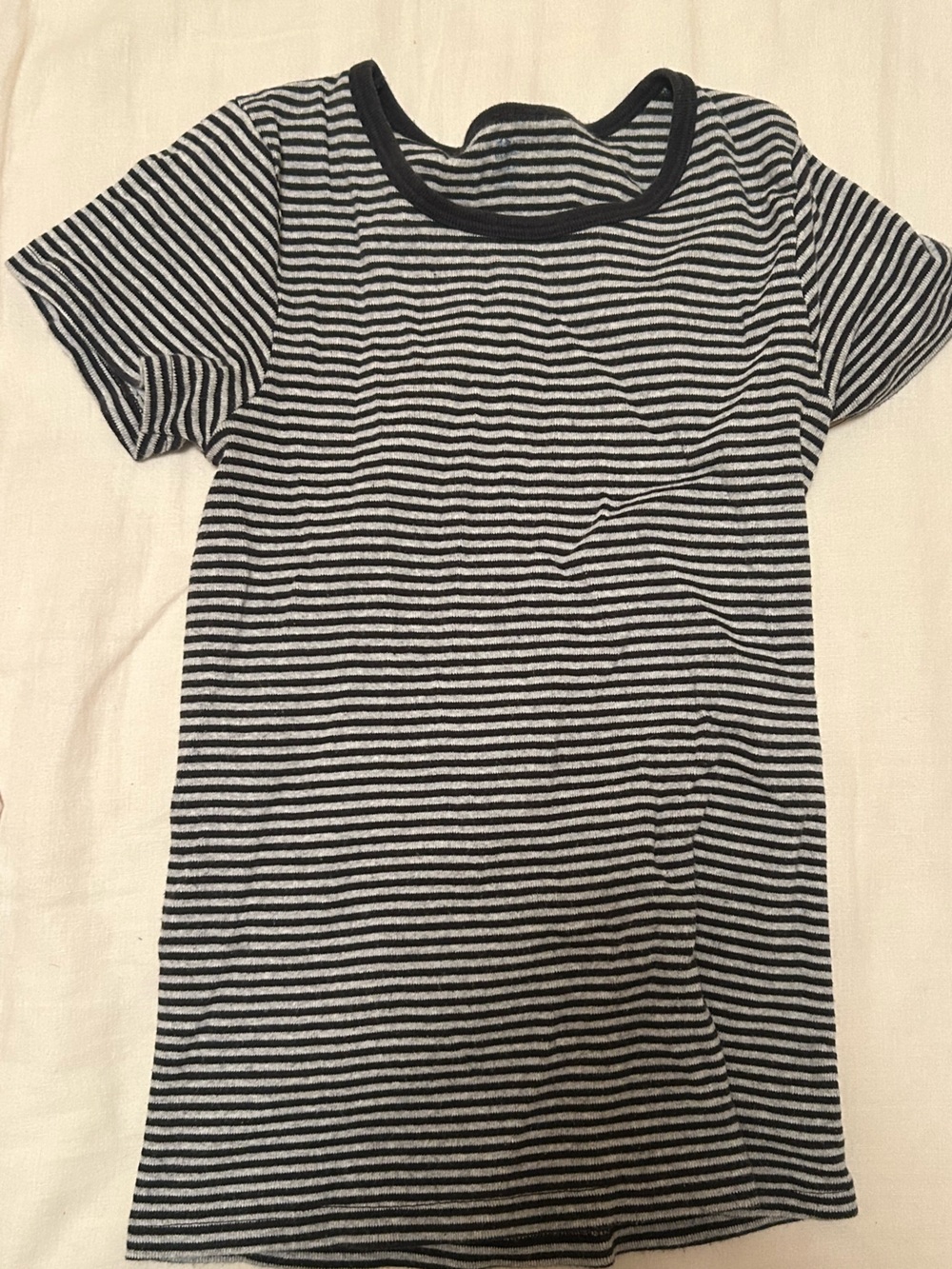 Brandy Melville Black & White Striped Short Sleeve Tee